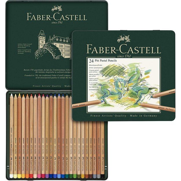 Faber-Castell - Colour pencil Pitt Pastel tin of 24 (112124)