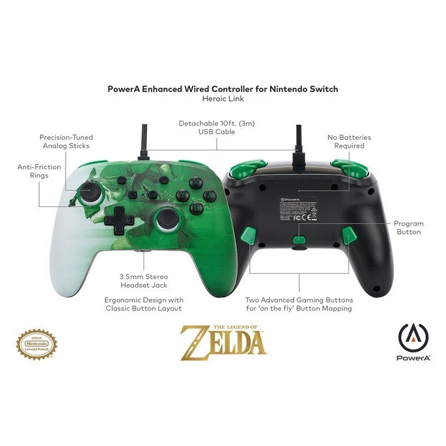 PowerA Enhanced Wired Controller - Nintendo Switch - Heroic Link