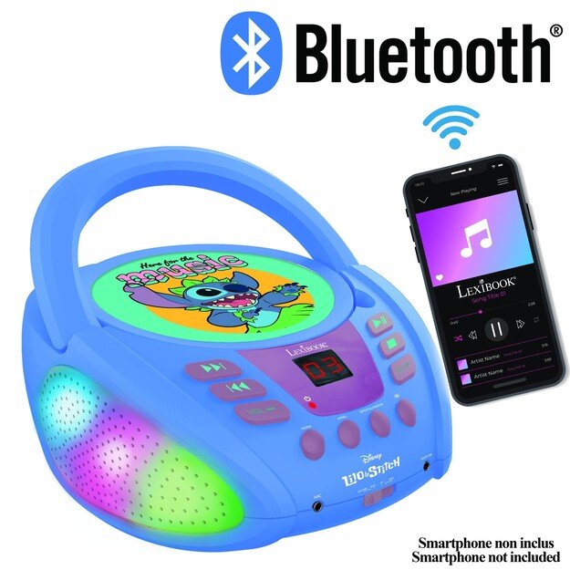 Lexibook - Stitch Bluetooth® CD Player with Lights (RCD109D)