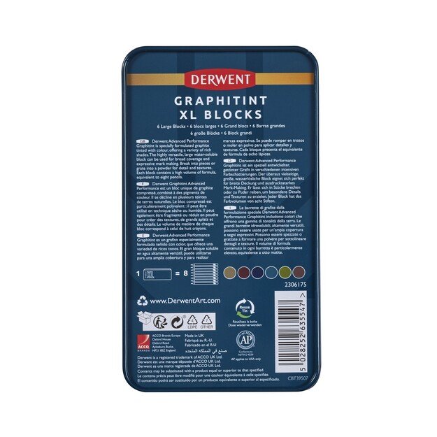 Derwent - Graphitint Xl Blocks Tin Of 6 (601055)