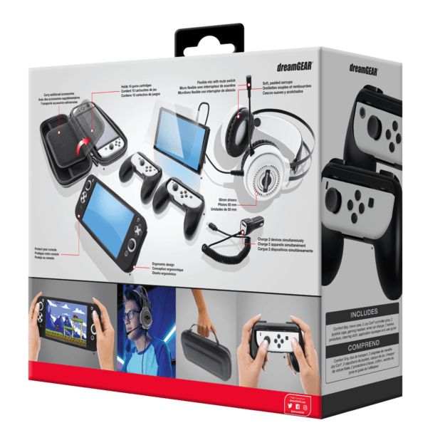 Dreamgear, Gamer'S Kit For Nintendo Switch - Oled Model, Black/White