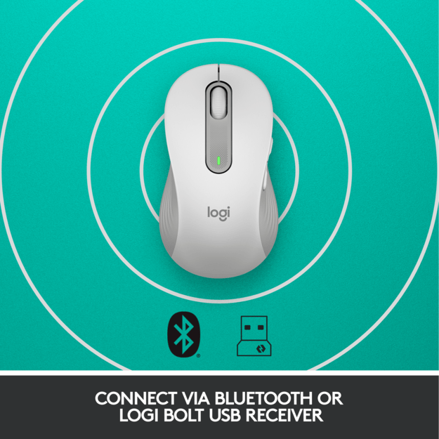 Logitech - M650 Signature - Large Wireless Mouse - White ( Left Handed )