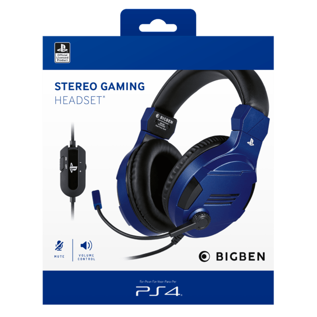 BigBen Interactive PS4 Gaming Headset V3 - Blue - Headset - Sony