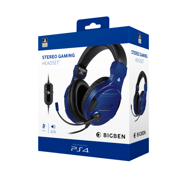 BigBen Interactive PS4 Gaming Headset V3 - Blue - Headset - Sony