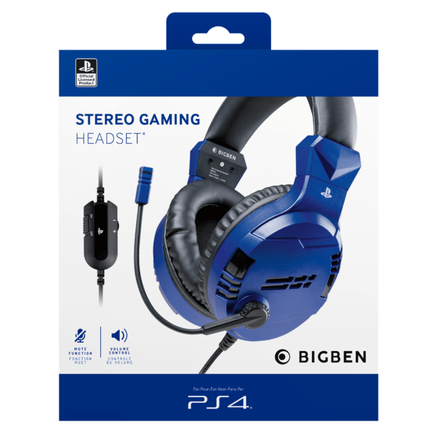 BigBen Interactive PS4 Gaming Headset V3 - Blue - Headset - Sony