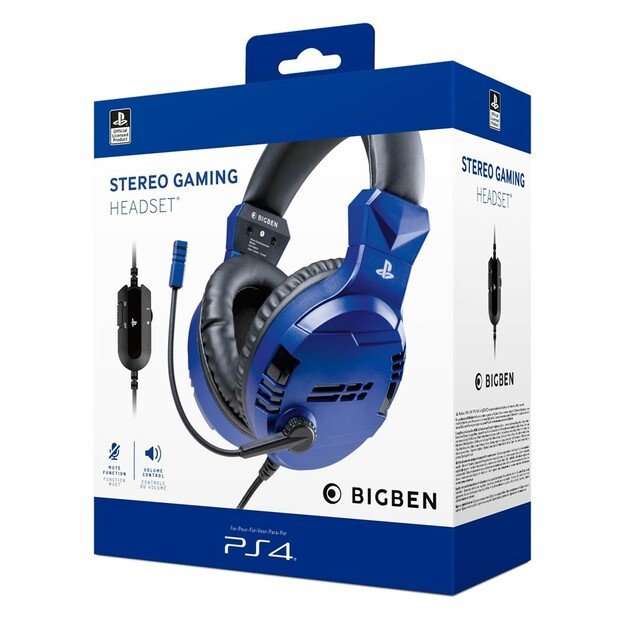 BigBen Interactive PS4 Gaming Headset V3 - Blue - Headset - Sony