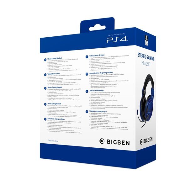 BigBen Interactive PS4 Gaming Headset V3 - Blue - Headset - Sony