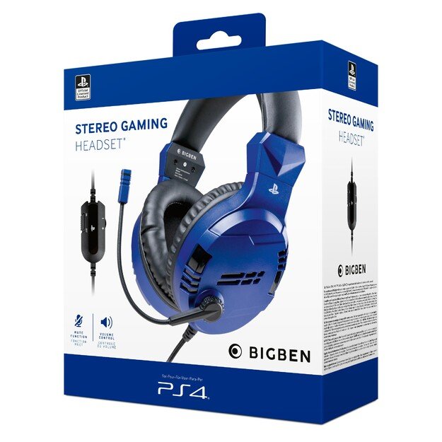 BigBen Interactive PS4 Gaming Headset V3 - Blue - Headset - Sony