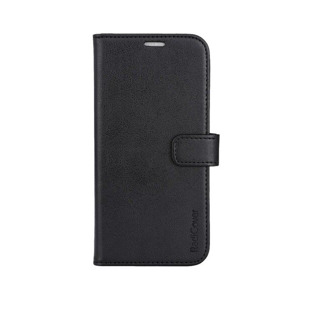 RadiCover - Radiation Protection Wallet Vegan Leather iPhone 15 PLUS Flipcover Black PU