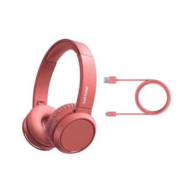 Philips Audio - On-ear Wireless Headphones - Red