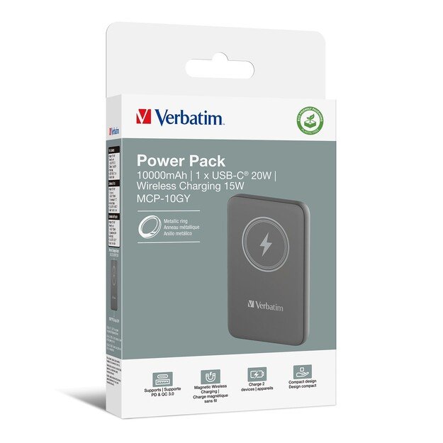 Verbatim - Charge ´n´ Go Magnetic Wireless Power Bank 10000