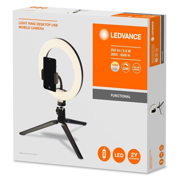 Ledvance - Lineair Mobile Ringlight - Desktop USB