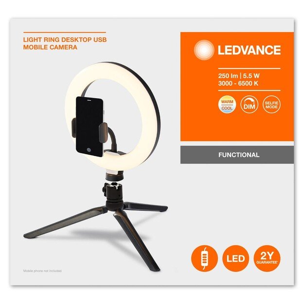 Ledvance - Lineair Mobile Ringlight - Desktop USB