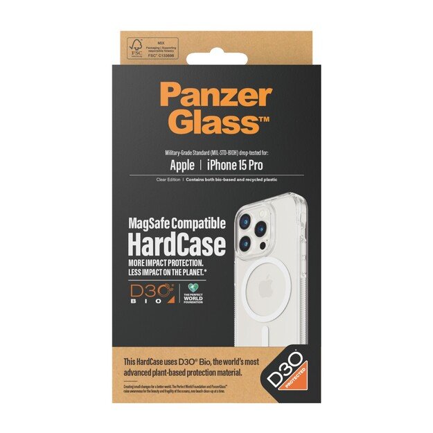 PanzerGlass - HardCase iPhone 15 Pro MagSafe Compatible with D3O