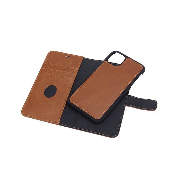 RadiCover - Radiationprotected Mobilewallet Leather iPhone 12 Mini Exclusive 2in1 Magnetcover - Brown