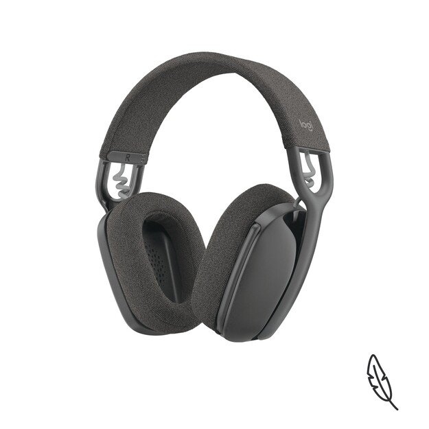 Logitech - Zone Vibe 100 Lightweight Wireless Over Ear Headphones - Noise Canceling Microphone - GRAPHITE