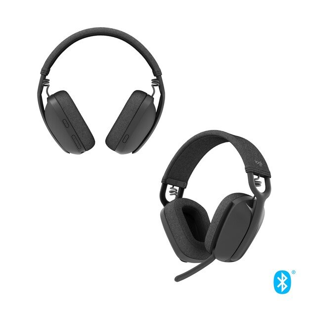 Logitech - Zone Vibe 100 Lightweight Wireless Over Ear Headphones - Noise Canceling Microphone - GRAPHITE