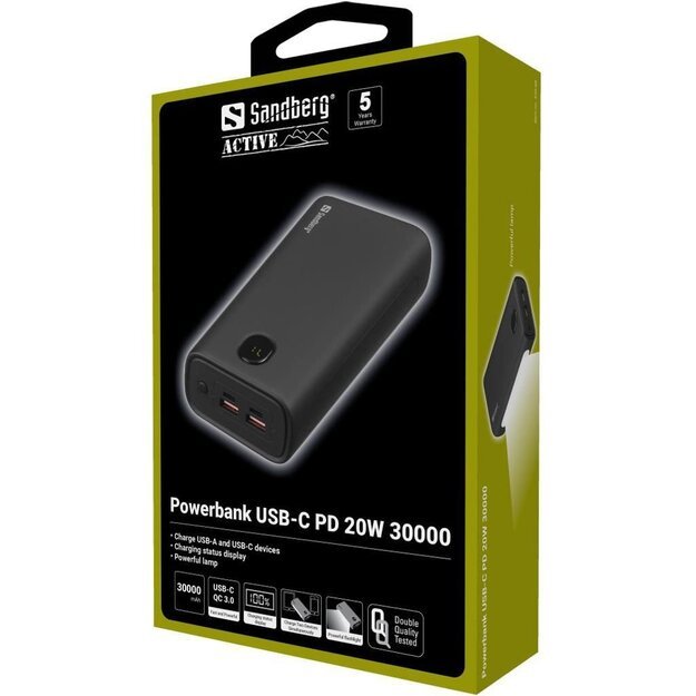 Sandberg - Powerbank USB-C PD 20W 30000