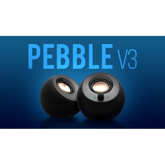 Creative - Pebble V3, 2.0 USB-C Speakers with Bluetooth® 5.0, Black