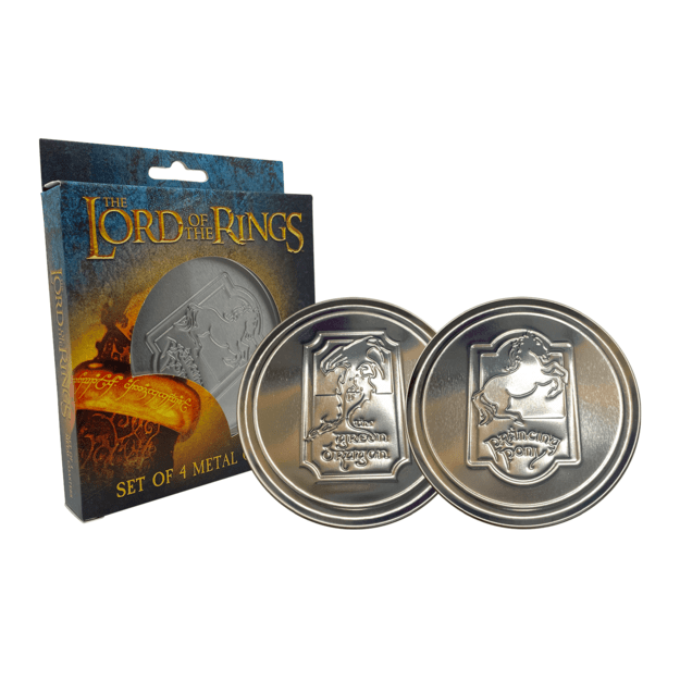 The Lord of the Rings Set of 4 Embossed Metal Coasters