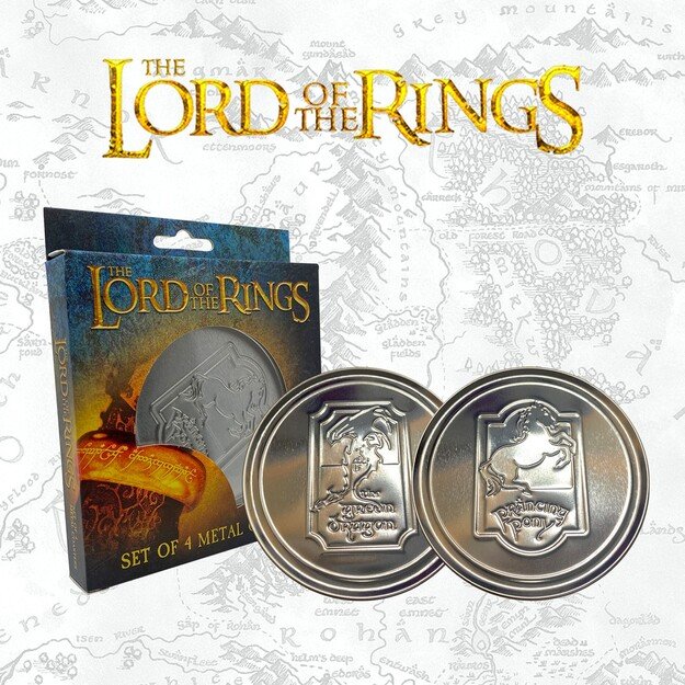 The Lord of the Rings Set of 4 Embossed Metal Coasters