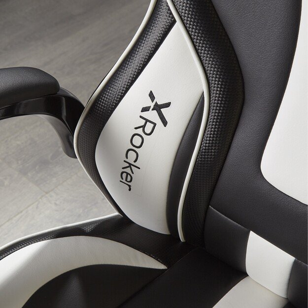 Xrocker Maverick Height Adjustable Office Gaming Chair  - Black And White