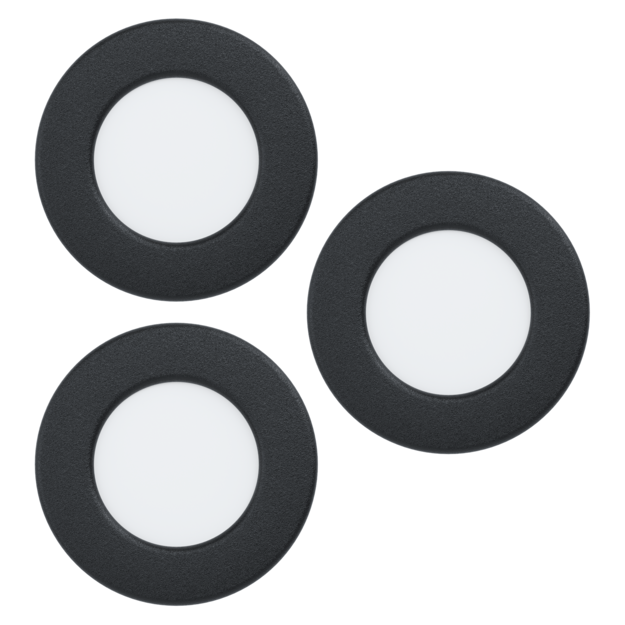 EGLO - FUEVA 5 RECESSED SET - BLACK - 86mm diameter, 26mm height