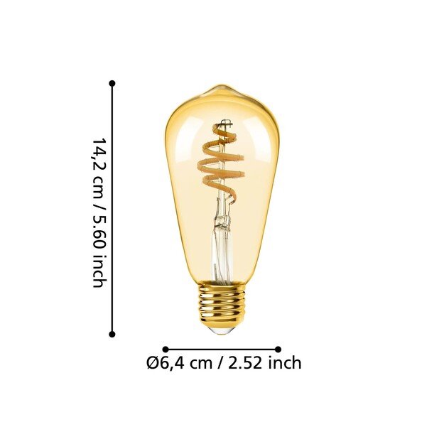 EGLO - E27 ST64 spiral, amber - TW - Zigbee, Bluetooth