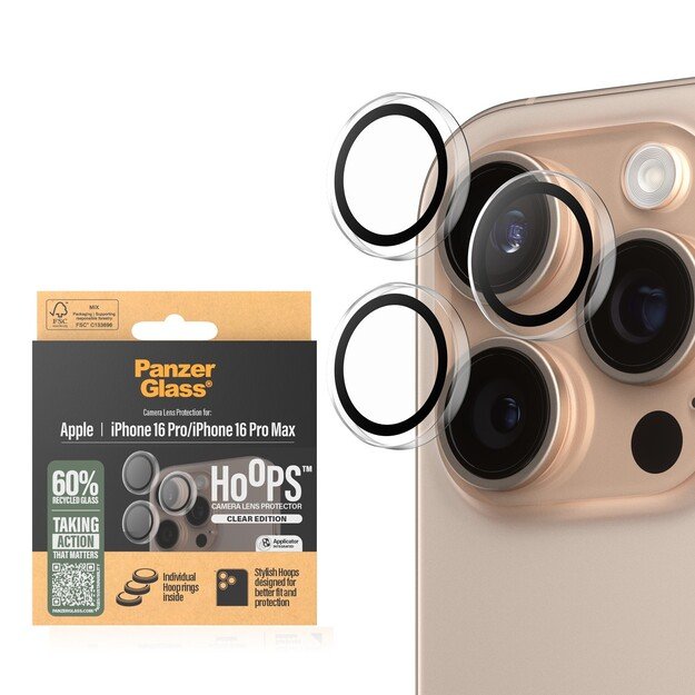 PanzerGlass - Hoops Lens Protector - iPhone 16 Pro/iPhone 16 Pro Max - Transparrent