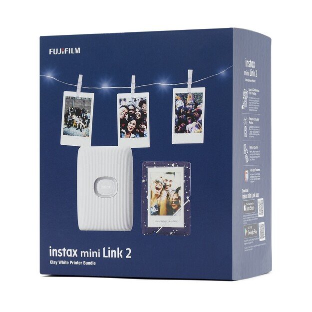 Fuji - Instax mini link 2 w. LED light chain - clay white