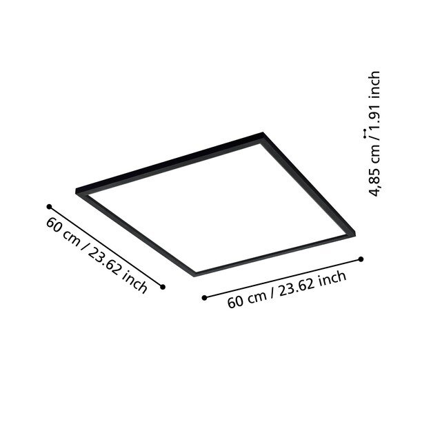 EGLO - Salobrena-Z panel black 59.5x59.5 - TW - Zigbee, Bluetooth