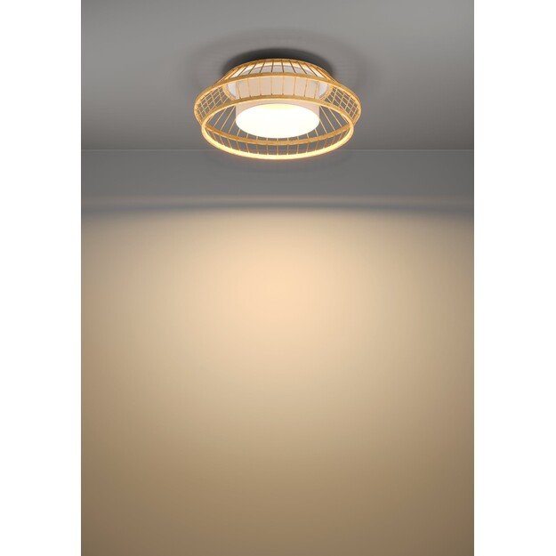 EGLO - Yuku-Z ceiling lamp bamboo Ø46 - RGB + TW - Zigbee, Bluetooth