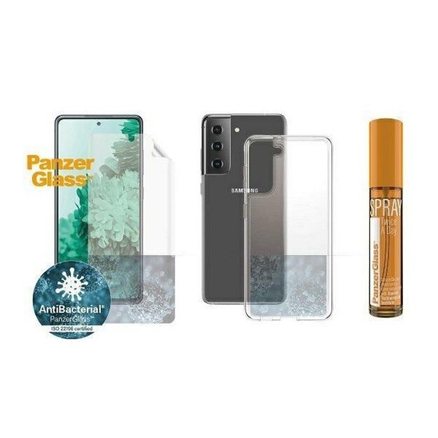 PanzerGlass - Galaxy S21 Hygiene Pack (TPU, ClearCase, 30 ml Spray)