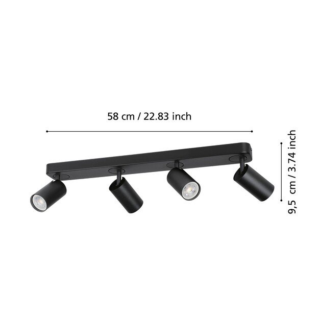 EGLO - Telimbela-Z track light black - RGB + TW - Zigbee, Bluetooth