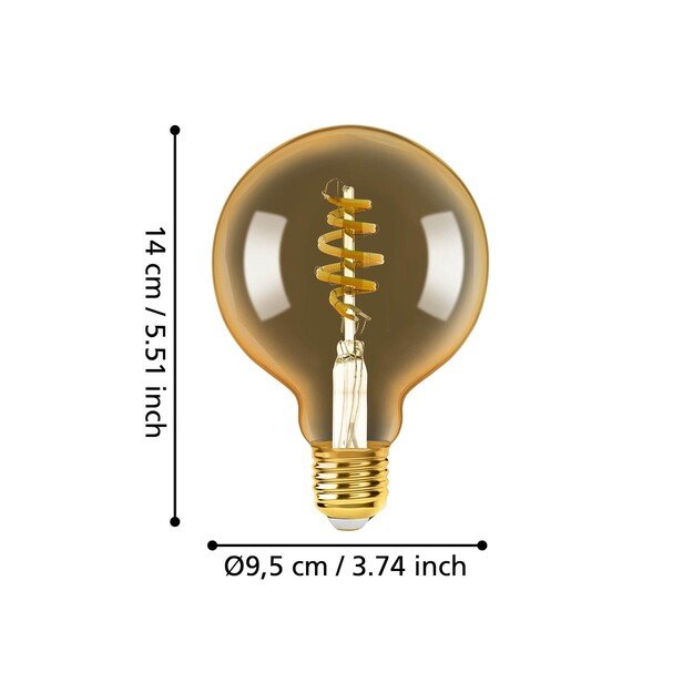 EGLO - E27 G95 spiral, amber - TW - Zigbee, Bluetooth