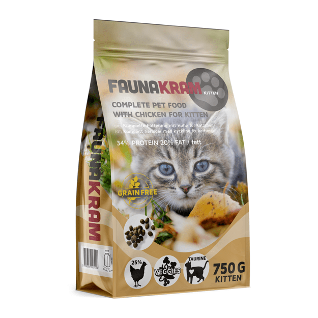 Faunakram - 750g dry food with chicken for kittens - 750g