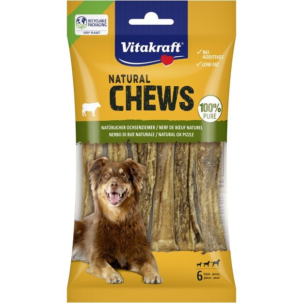 Vitakraft - NATURAL CHEWS cut ox pizzle for dogs 6pcs (58288)