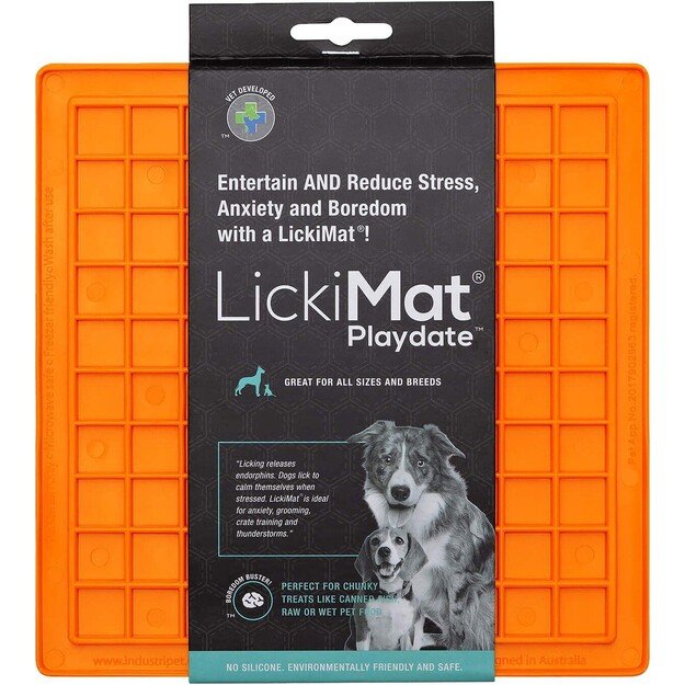 LICKI MAT - Dog Bowl Playdate Orange 20X20Cm - (645.5330)