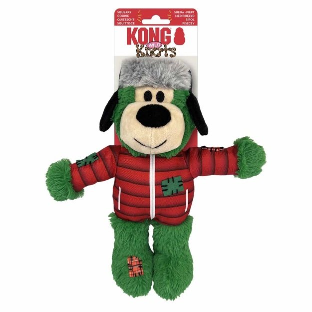 KONG - Holiday Wild Knots Bear Green m/l 25x18X9CM