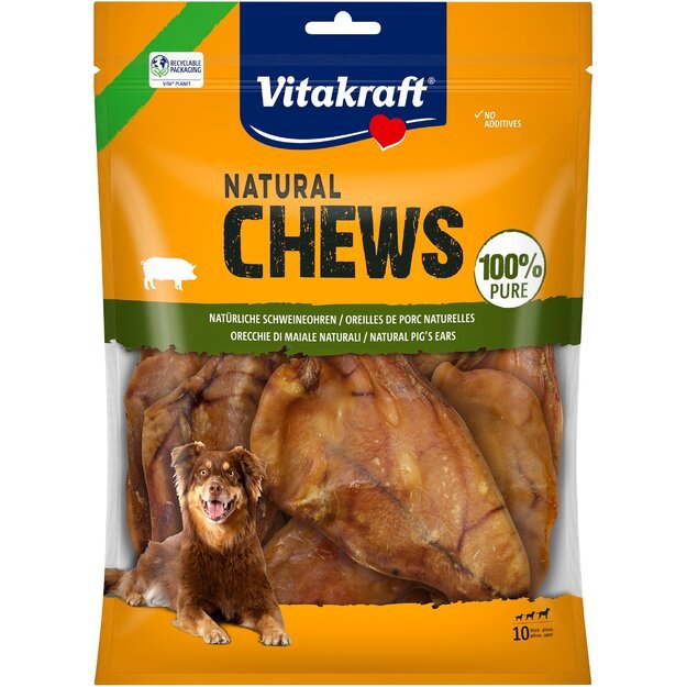 Vitakraft - NATURAL CHEWS pig ears for dogs 10 pcs - (58289)