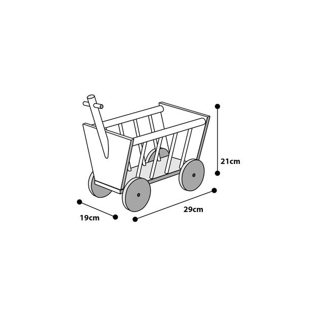 Flamingo - Hayrack wagon in wood, M 29x19x21cm  - (540058501033)