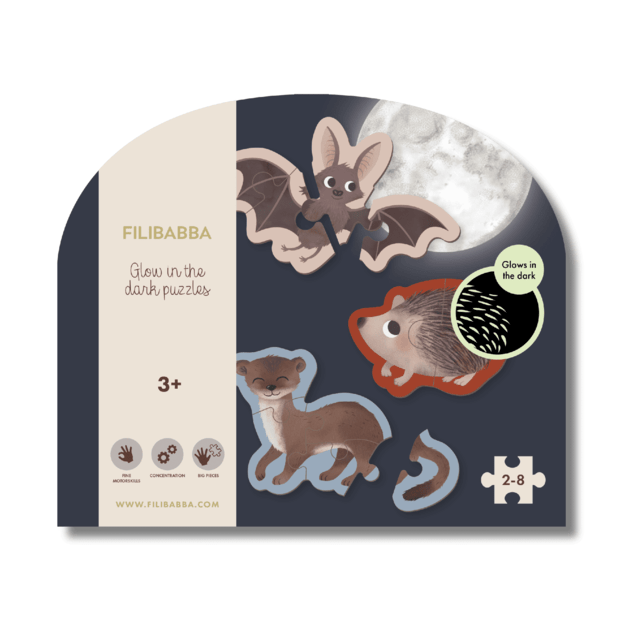 Filibabba - Glow in the dark puzzle - Forest friends - (FI-03320)