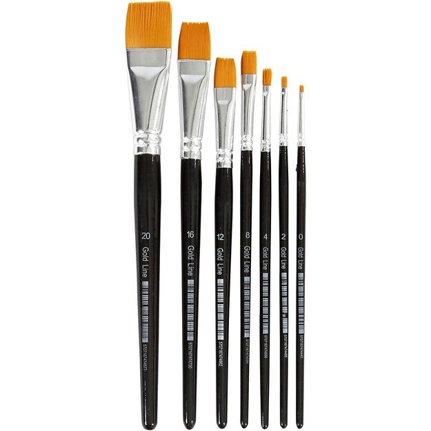 Gold Line Brushes - 7 mixed (10247)