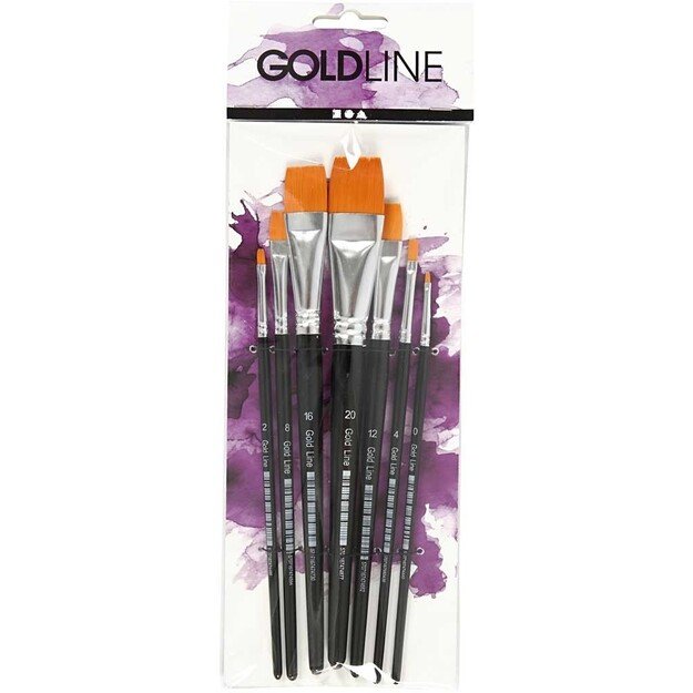 Gold Line Brushes - 7 mixed (10247)