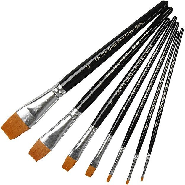 Gold Line Brushes - 7 mixed (10247)