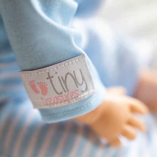 TINY TREASURES - Blue Bear Doll  Brown Hair (30543)