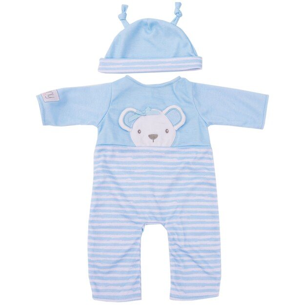 TINY TREASURES - Blue Bear Doll  Brown Hair (30543)