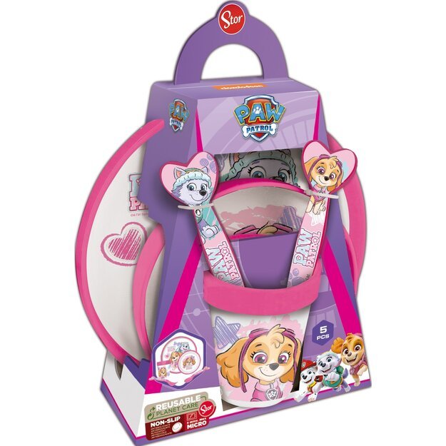 Stor - Non Slip Lunch Set - Paw Girl (088808705-74581)