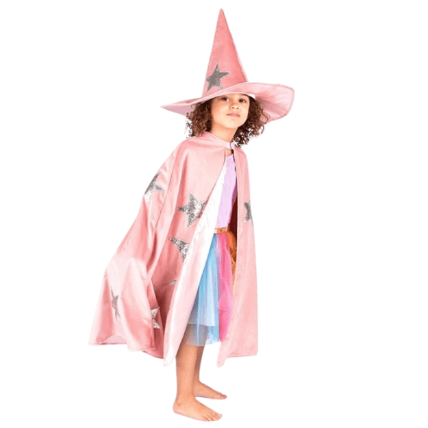 Den Goda Fen - Velvet Cape w. Hat - Dusty Pink (3-8 years) (F77602)