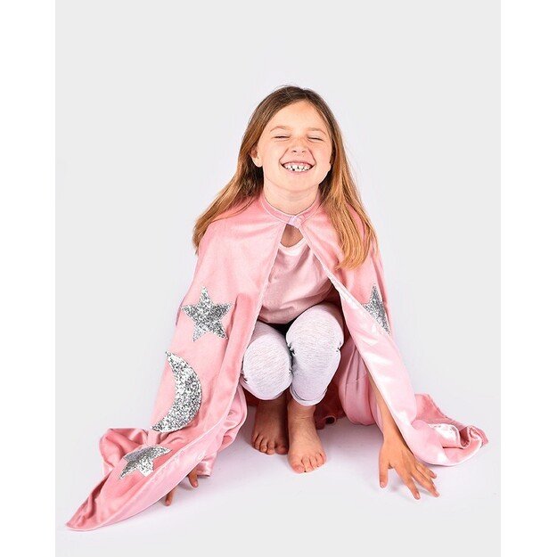 Den Goda Fen - Velvet Cape w. Hat - Dusty Pink (3-8 years) (F77602)